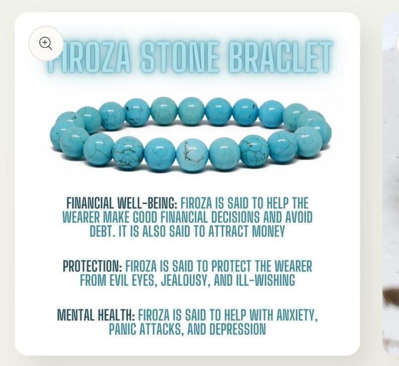 Firoza (Turquoise) Stone-Beads Bracelet